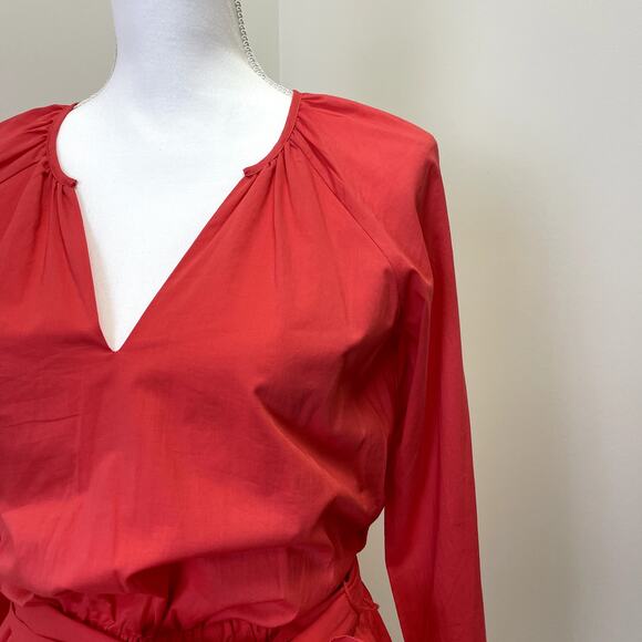 Evereve Juliana Coral Dress XS Cayenne Embroidered Lace Ruffle - Picture 3 of 16